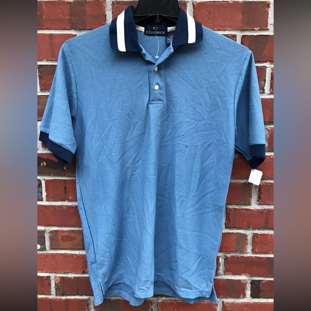Vintage Chip Beck Collection Men's Small Golf Polo Short Sleeve Shirt Blue S